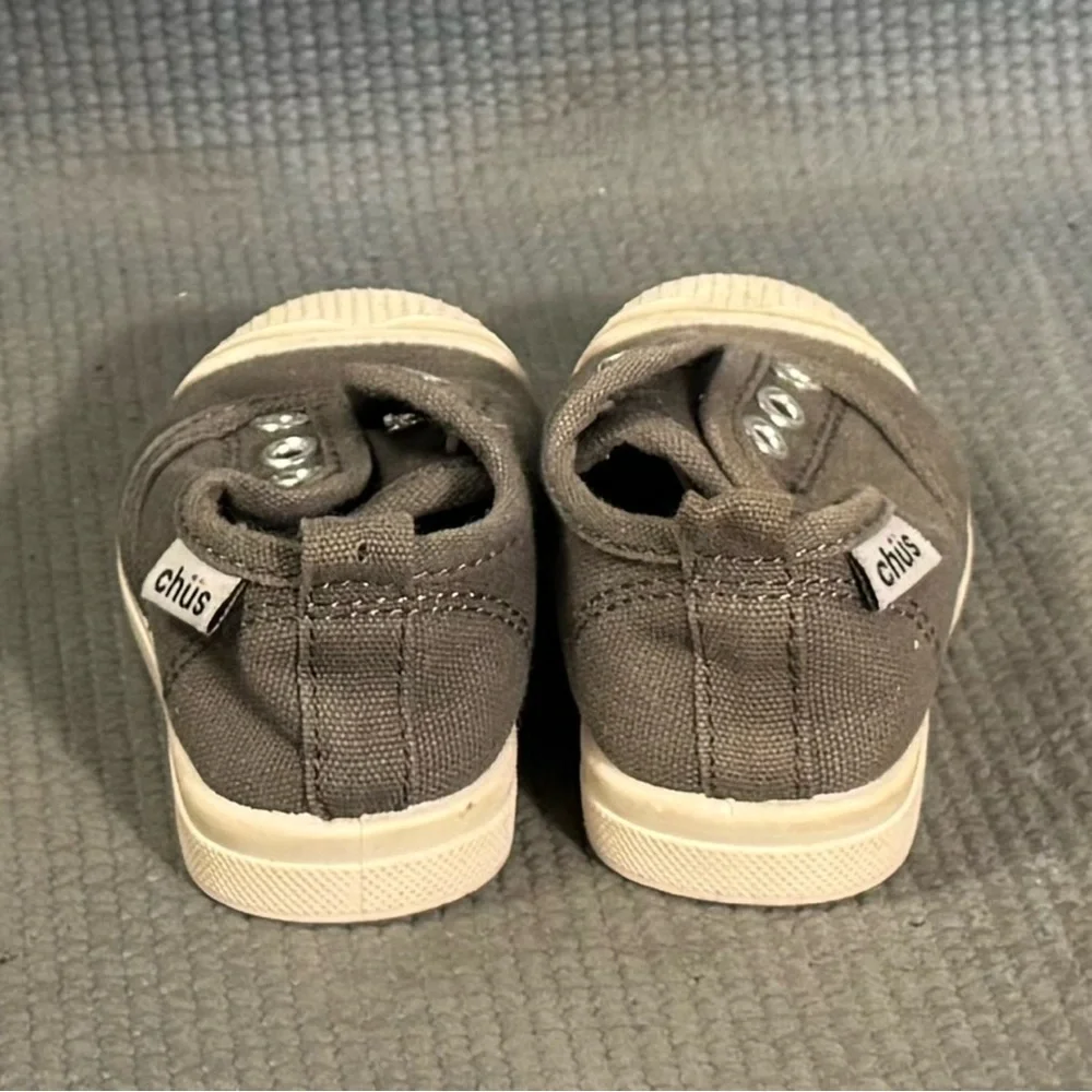 CHÜS Dylan Gray Canvas Lace-Up Slip On Shoes Size‎ 5.5C US 21 EU